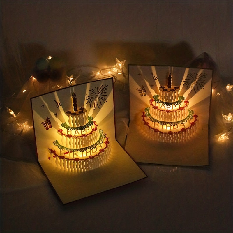 3D Birthday Music Greeting Card Hand Carved Perfect Gift for Holidays