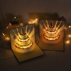 3D Birthday Music Greeting Card Hand Carved Perfect Gift for Holidays