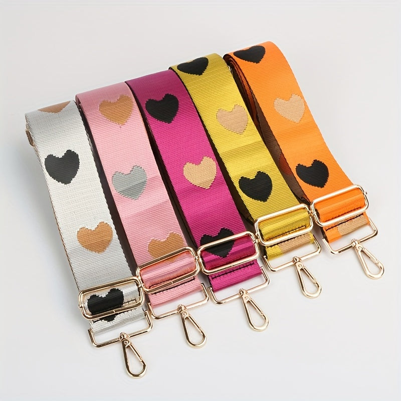 Love Pattern Wide Bag Strap Lightweight Adjustable Strap