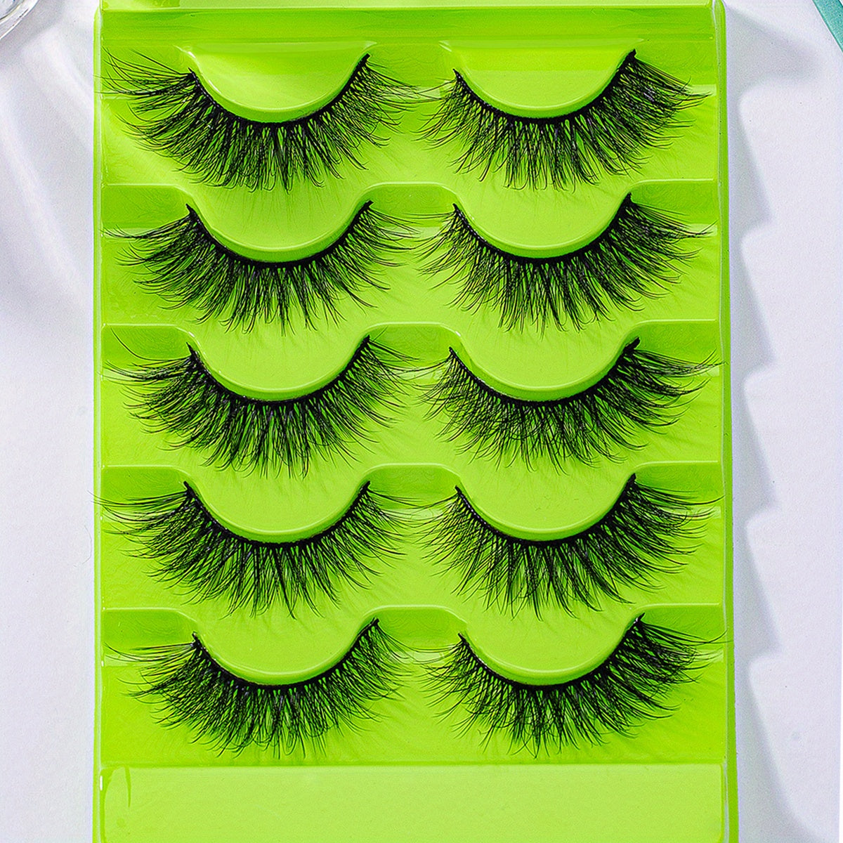 5 Pairs Cat Eye False Lashes Fluffy Soft Cross Manga Wispy Eyelashes