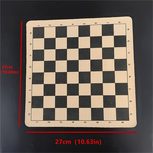 Foldable Leather Chess Board Checkerboard Portable Game
