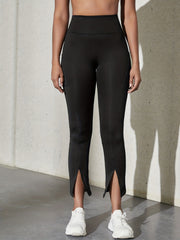 Solid Skinny Crop Leggings Casual Sporty Leggings