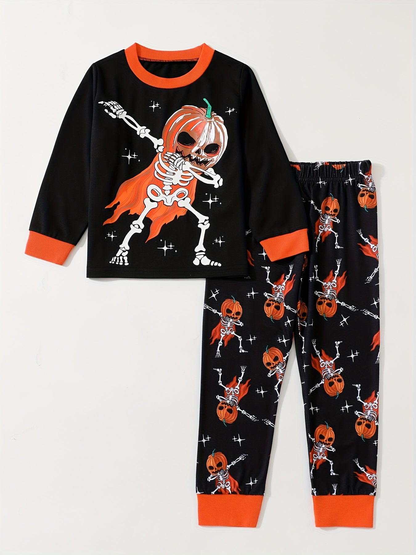 Boy's Halloween Outfit 2pcs Long Sleeve Top & Pants Set