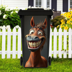 Funny Horse & Donkey Trash Can Sticker Indoor/Outdoor Decal