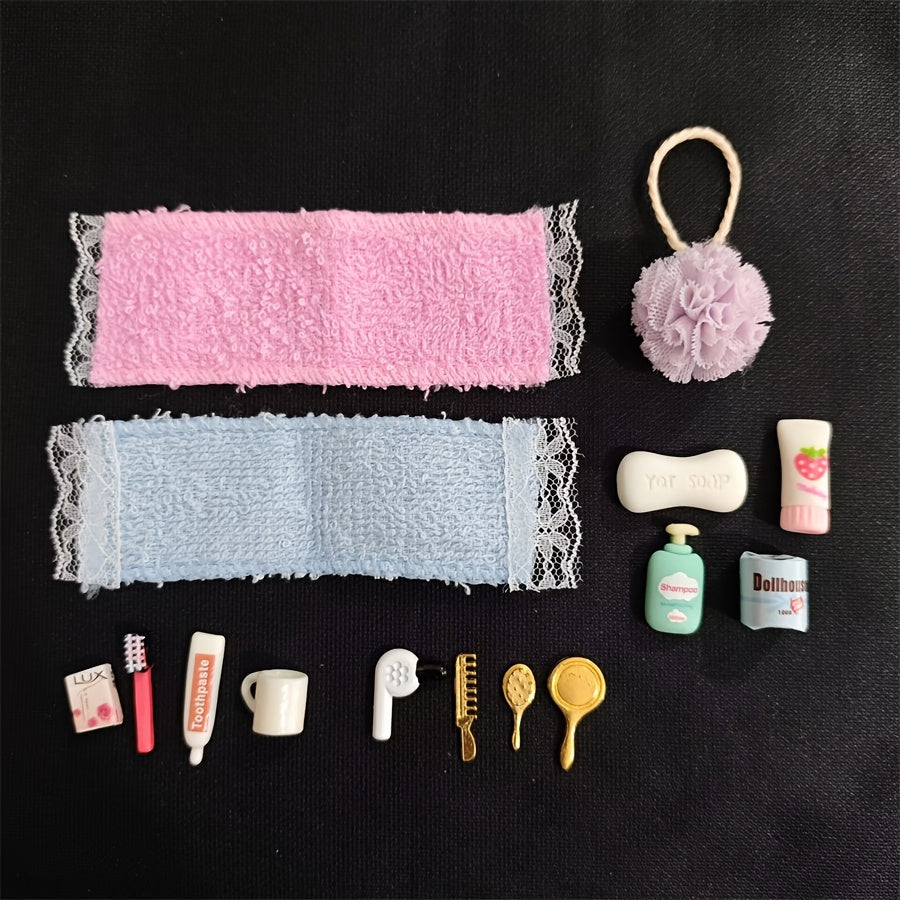 Dollhouse Bathroom Dressing Tool Comb Mirror Alloy Props
