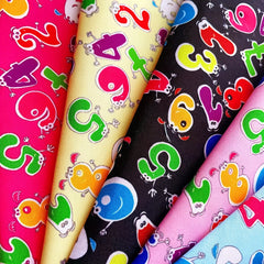 8pcs Number Theme Fabric Fat Quarter DIY Sewing Supplies