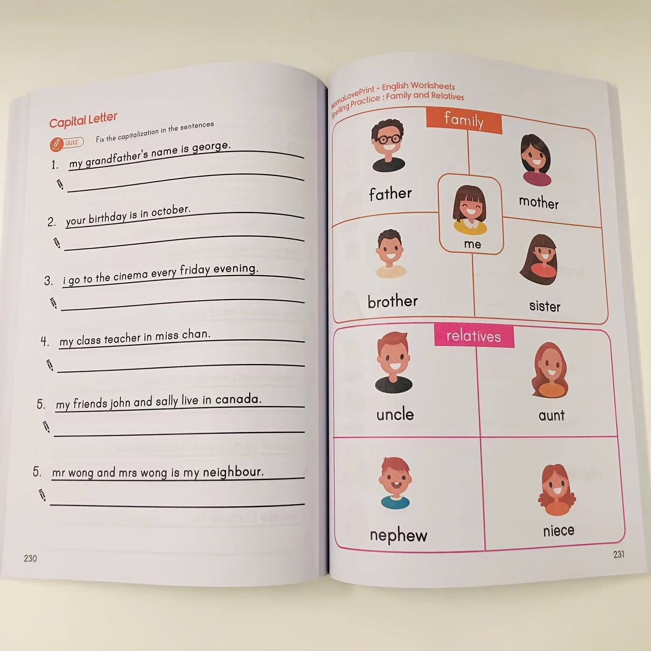 English Grammar Pre Study Manual - Durable Paper Material