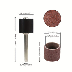 50pcs 80 Mesh Sand Ring & 1Pc 12.7 Sand Drum Combo Set for Rotary Tools