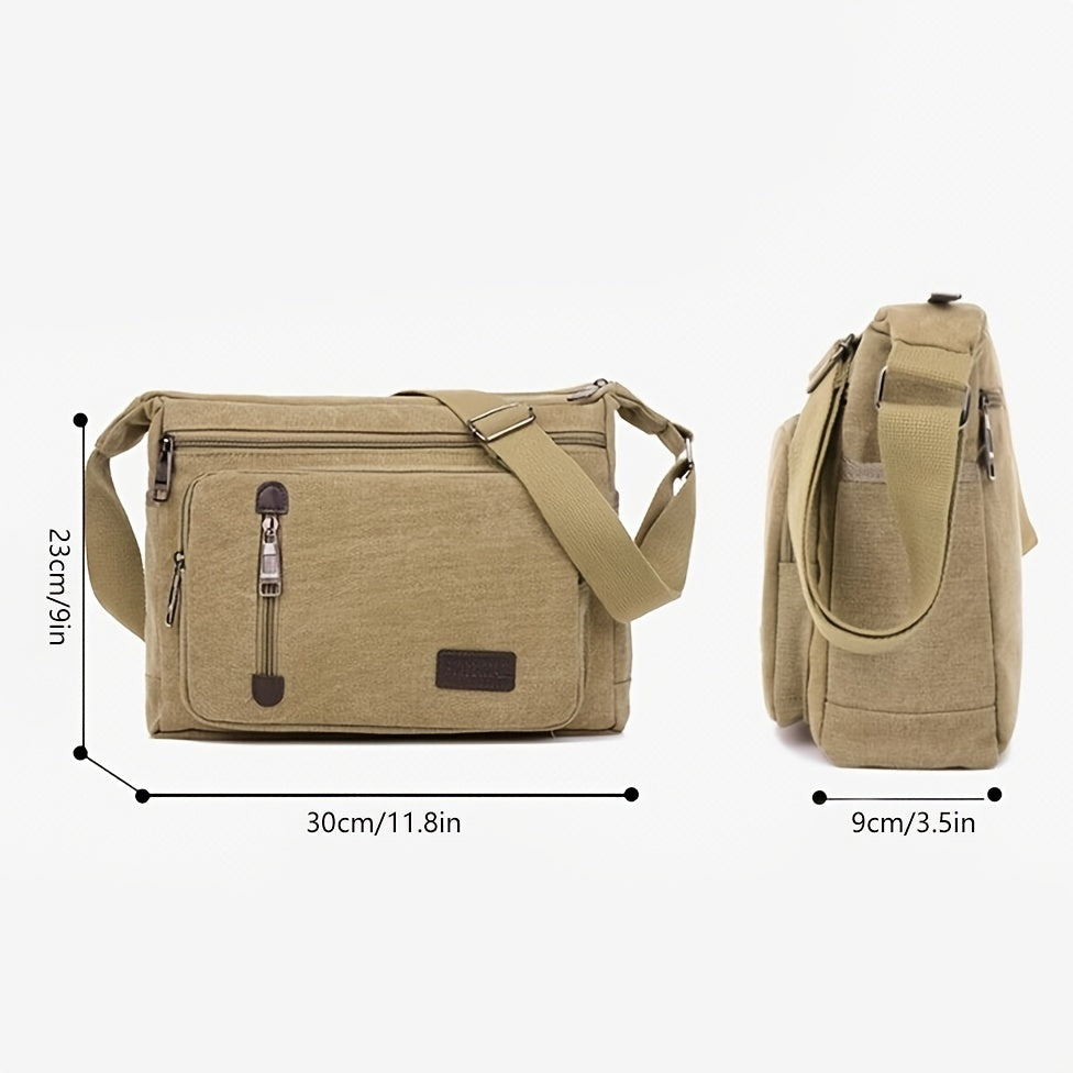 Men Canvas Bag Travel Hiking Cross Body Messenger Retro