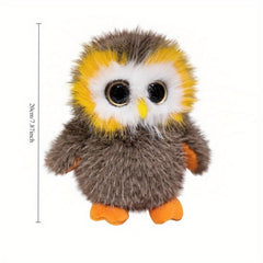 Big Eyed Owl Plush Doll Soft Stuffed Animal with Orange Beak