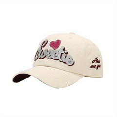 Y2K SWEET Patch Baseball Cap Cartoon Heart Sunshade Dad Hat