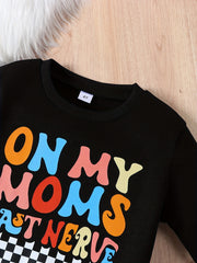 Checkerboard Pattern Kid's Thermal Sweatshirt