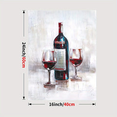 Wine Pictures Poster Red Wine Bottle Kitchen Wall Decor Canvas Wall Art