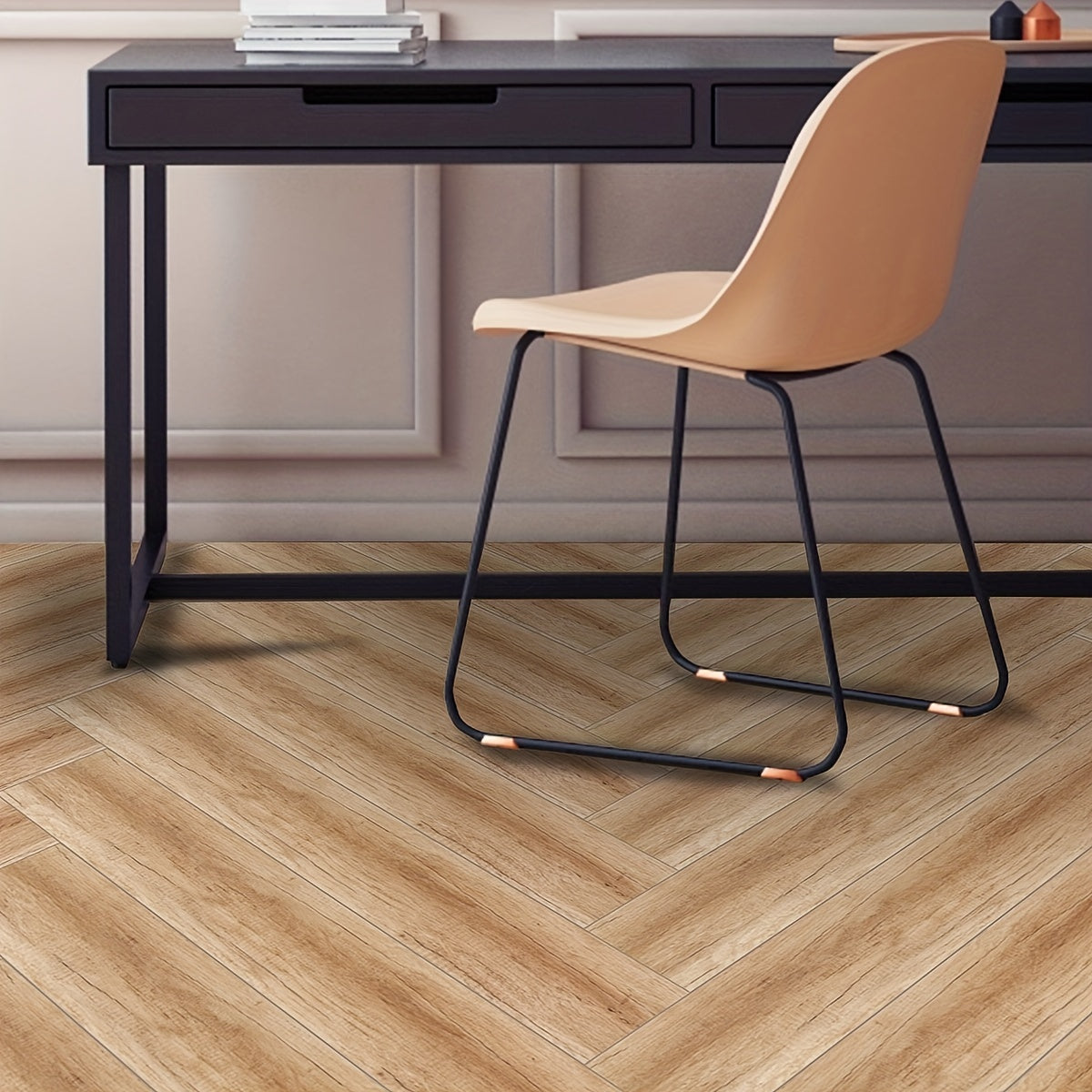 Wood Grain Printed Floor Stickers Waterproof Anti-slip Tile Stickers
