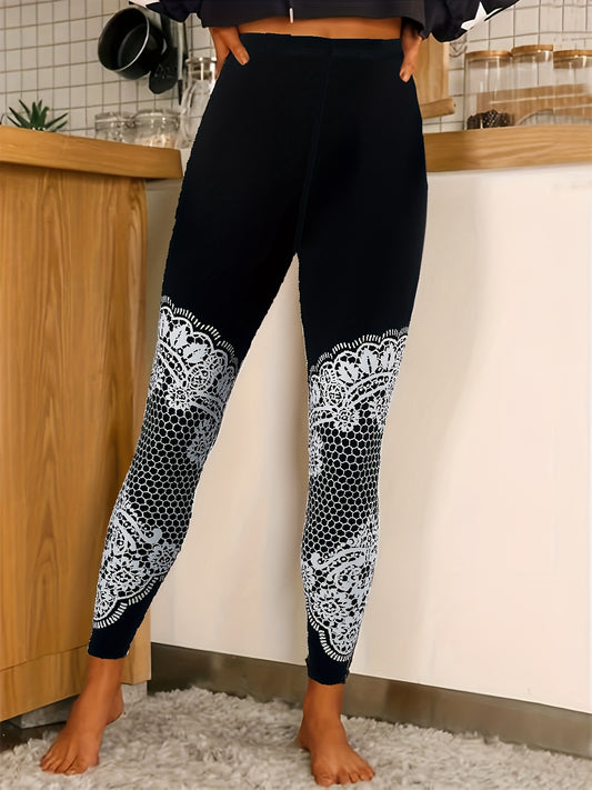  Floral & Geo Print High Rise Yoga Leggings