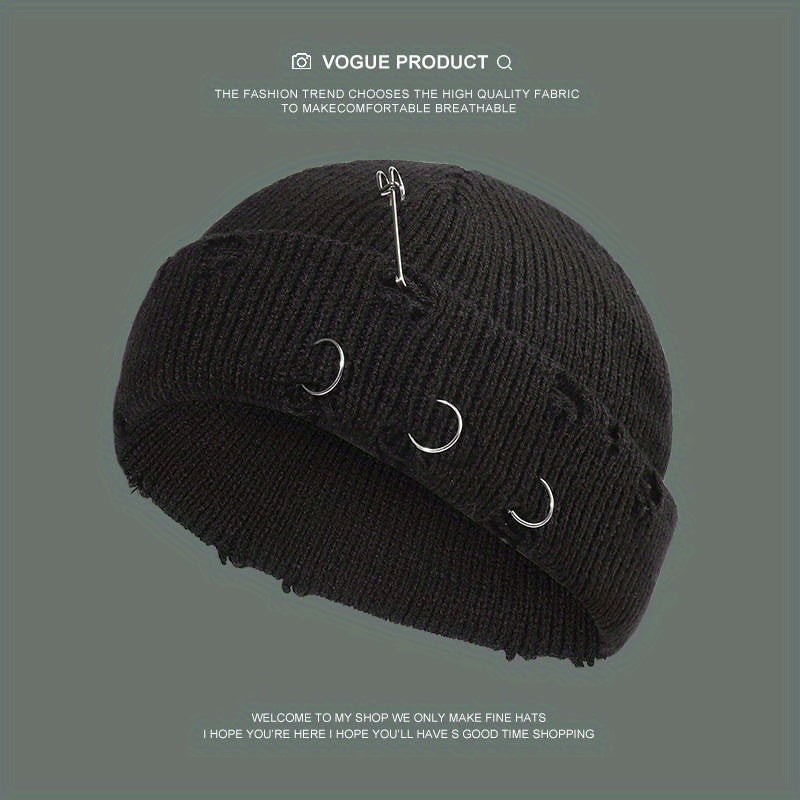 Candy Knit Hat Brooch Unisex Hip Hop Skull Hat