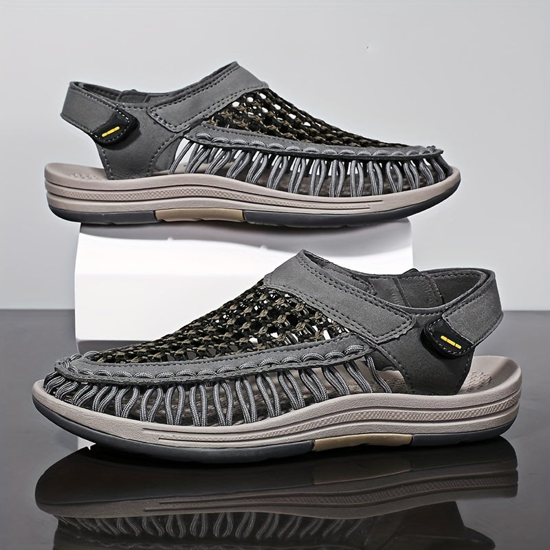 Men's Durable Hiking Sandals Hook And Loop Fastener Beach Shoes