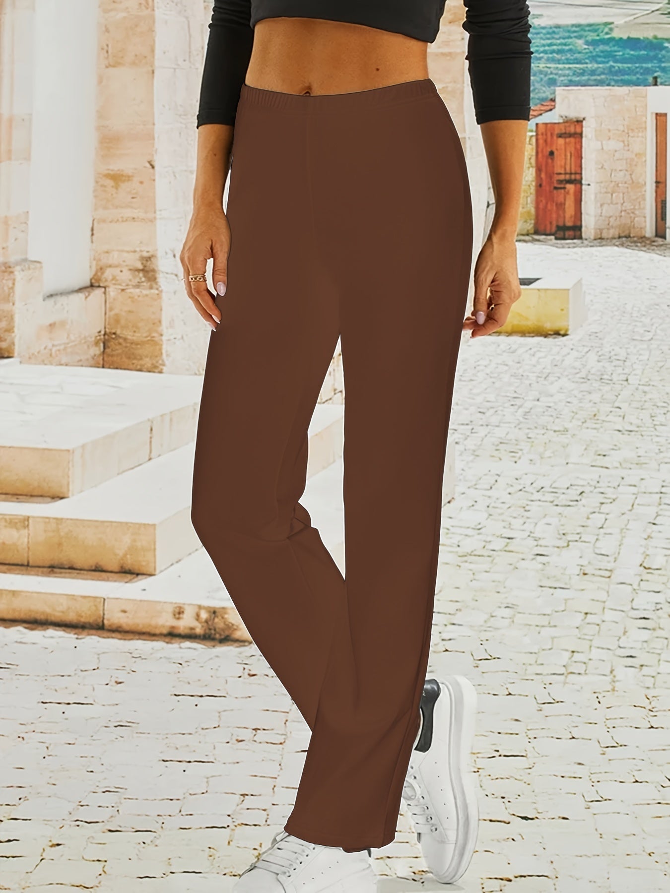 Casual Everyday Straight Leg Fit Pants Women's Clothing