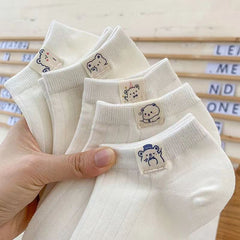 5 Pairs Women's Animal Pattern Ankle Socks