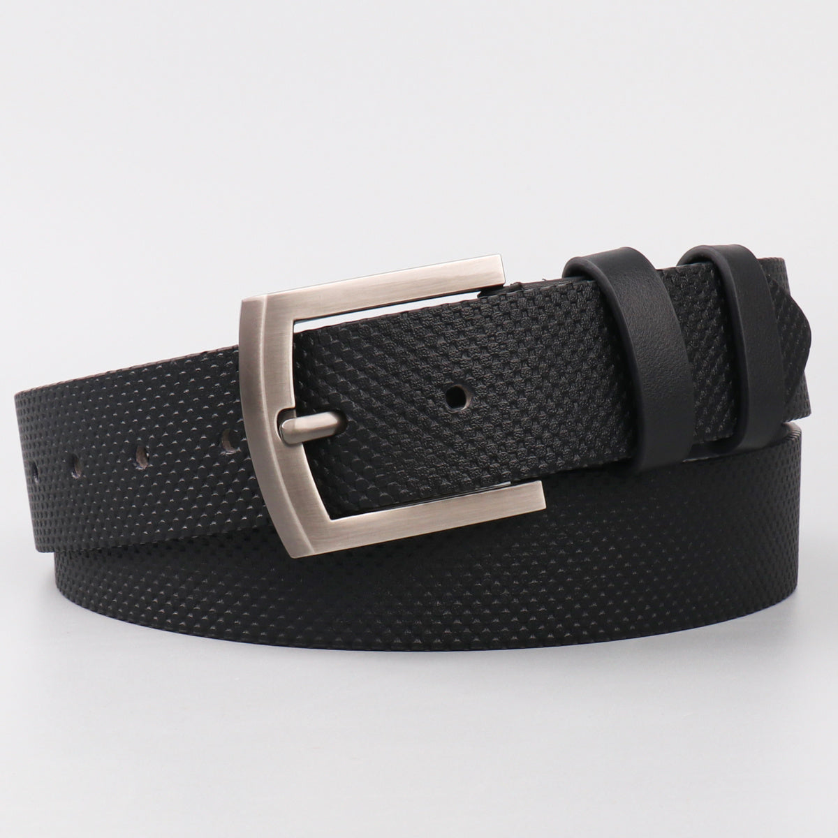 Men's Bag Edge Point Hole Alloy Needle Buckle PU Belt Accessories