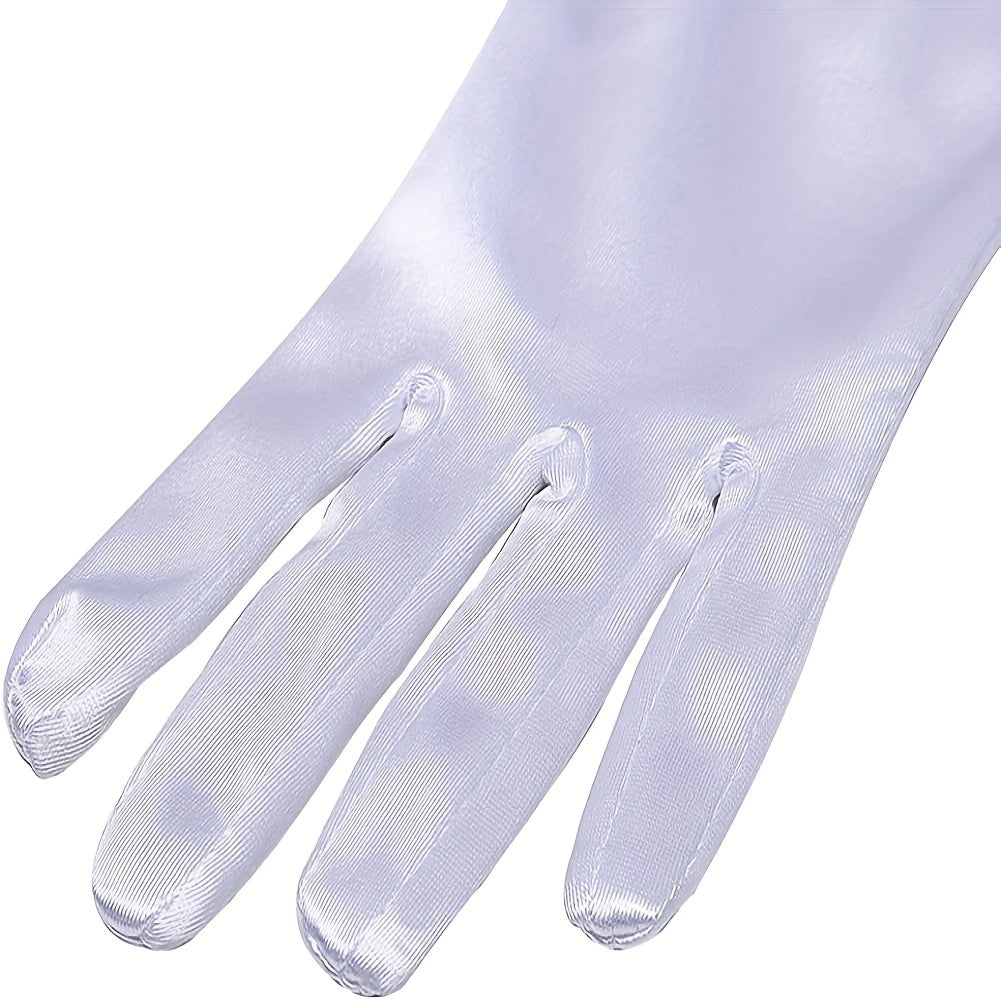 1 Pair Satin Long Gloves Elastic Party Wedding Bridal Gloves