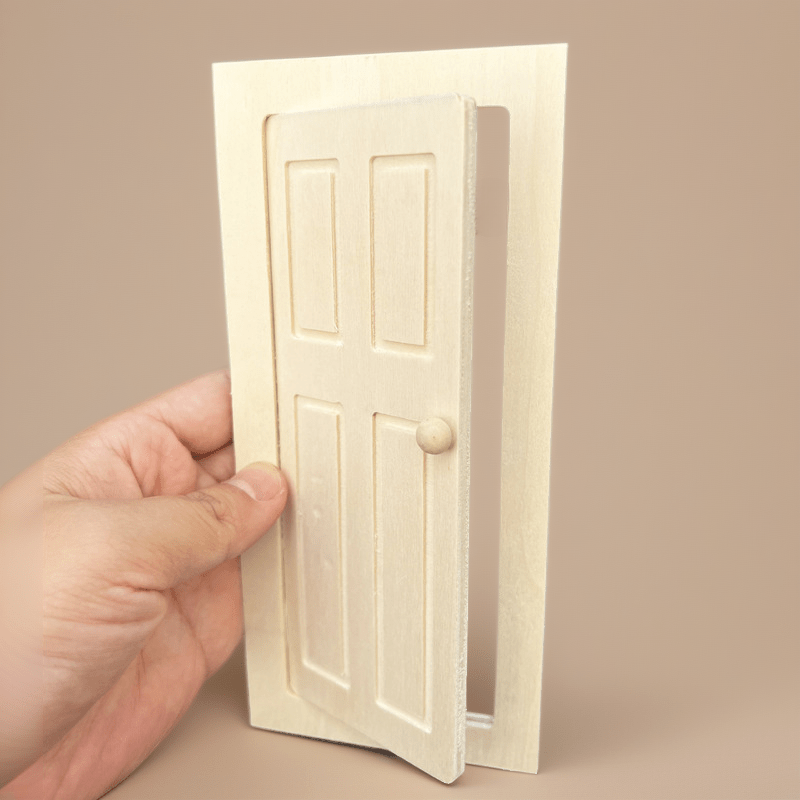 1:12 Scale Dollhouse Wooden Door Light Wood Finish Opening