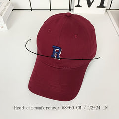 Men's R Letter Embroidery Baseball Cap Sun Hat Casual Style Hat