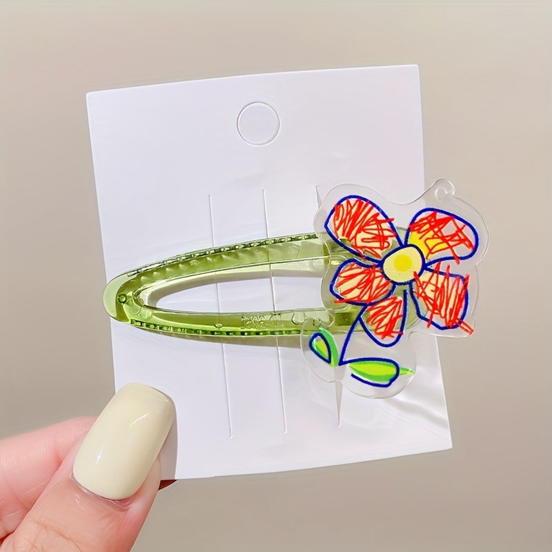 Baby Girls Cartoon Flowers Lollipop Hair Clips Headwear Hair Accessories