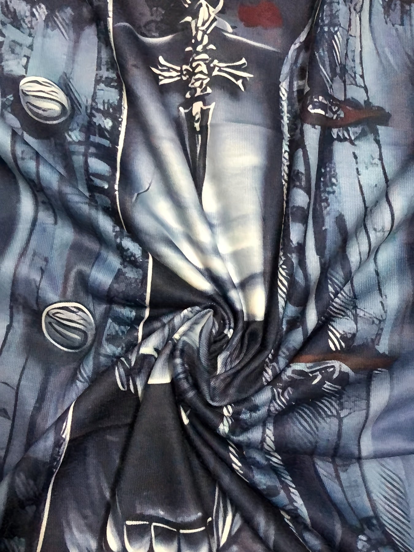 Active Skull Graphic Tee Men's Rock Style T Shirt For Summer
