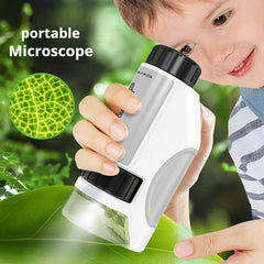 Mini Handheld Microscope Toy 50X 300X with LED Light