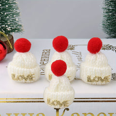 Mini LOVE Woolen Hat Christmas Gift Decorative Lollipop Fork Bottle Hat