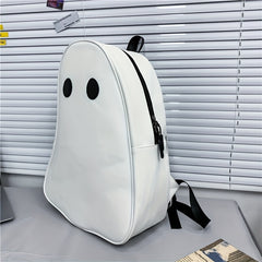 Ghost Shape Large Capacity Backpack PU Leather Textured School Backpack