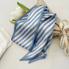 Light Crackle Flower Scarf Ribbon Satin Hair Accessory