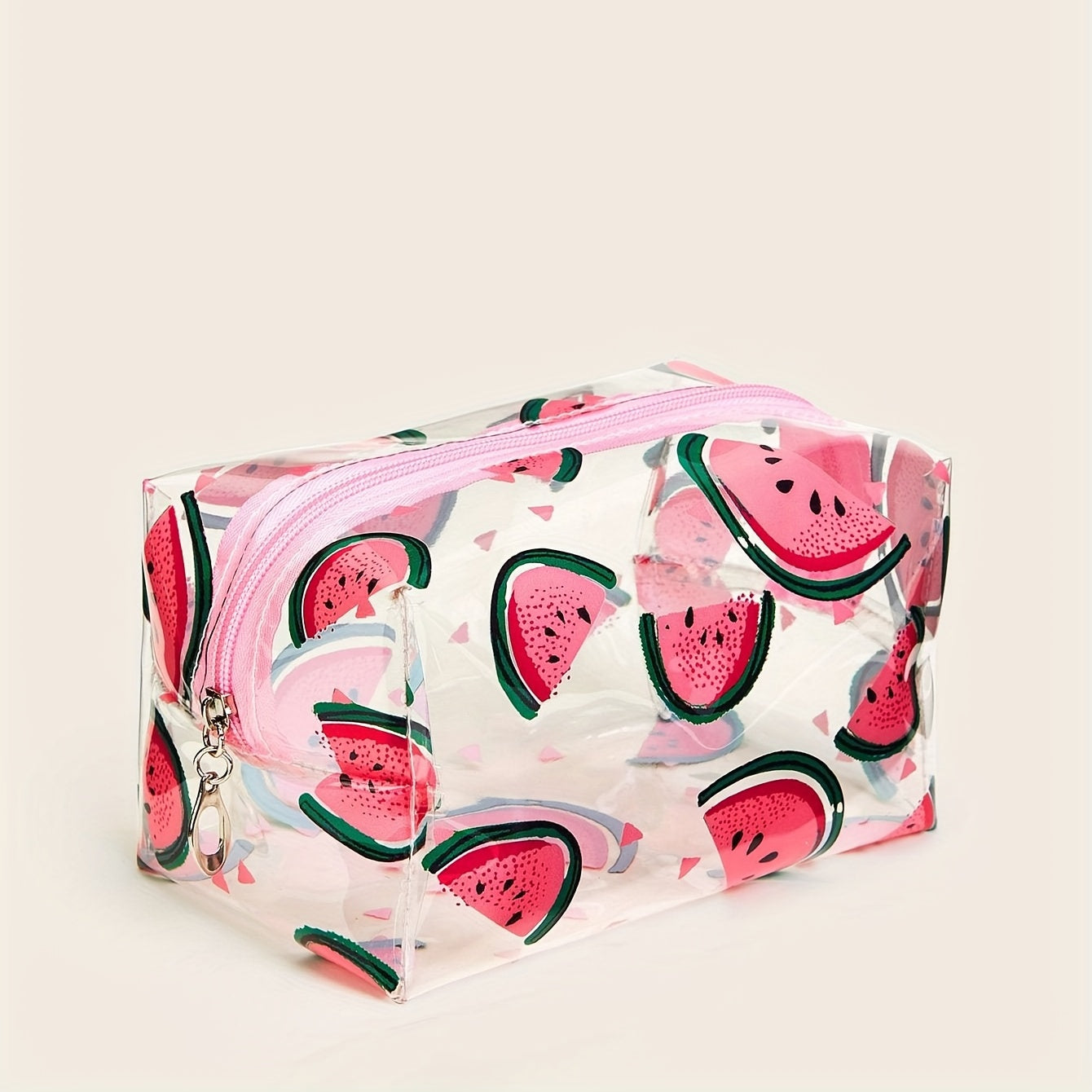 Watermelon Pattern Waterproof Makeup Bag Zipper Toiletry Bag For Women