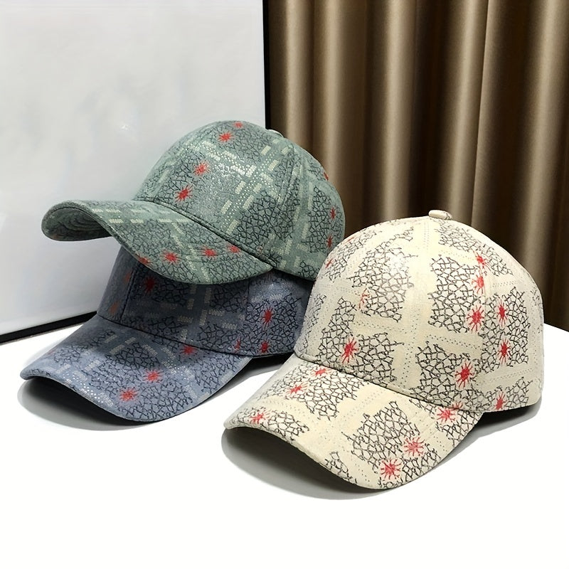 Hip Hop Couple Baseball Cap Solid Crackle Printed Dad Hat Vintage