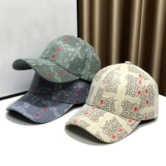 Hip Hop Couple Baseball Cap Solid Crackle Printed Dad Hat Vintage
