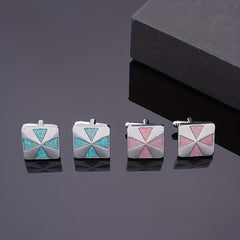 Glitter Square Cufflinks Men's Shirt Buckle Accessories