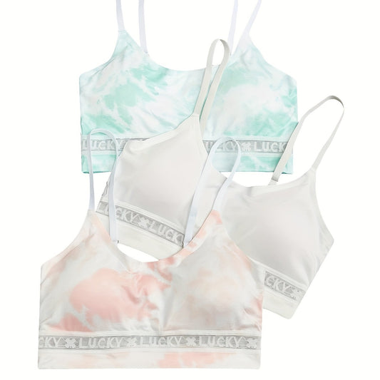 3-Pack Tie Dye Seamless Cami Bra Set