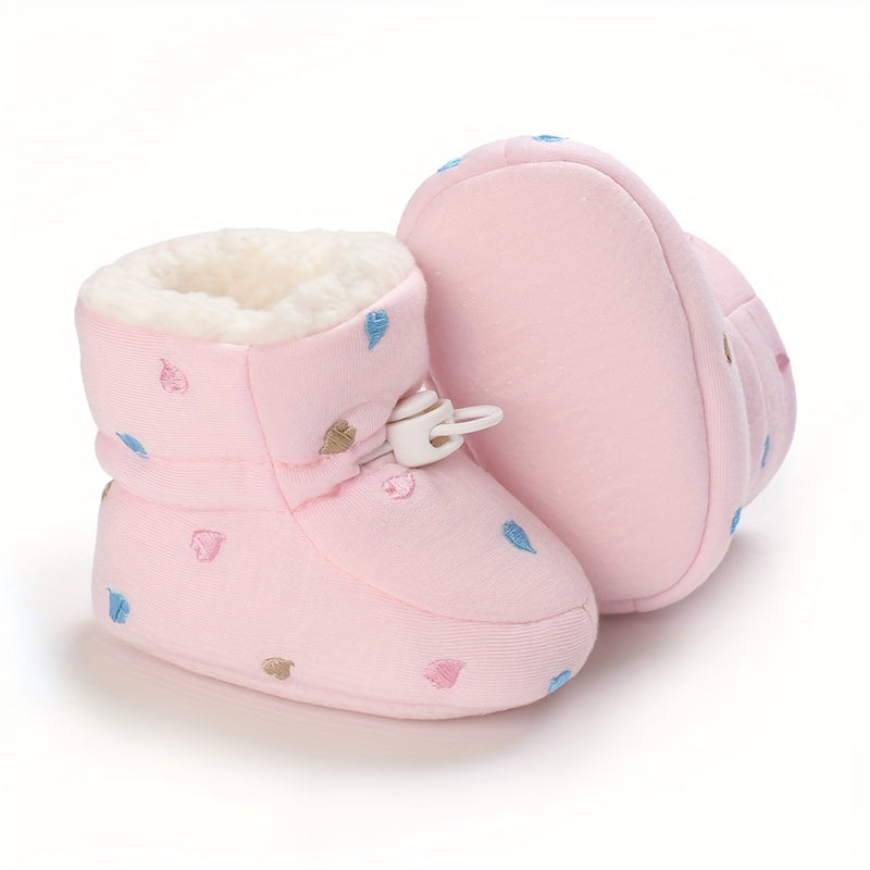 Cozy Slip On Boots for Baby Girls - Soft & Warm Fleece Boots