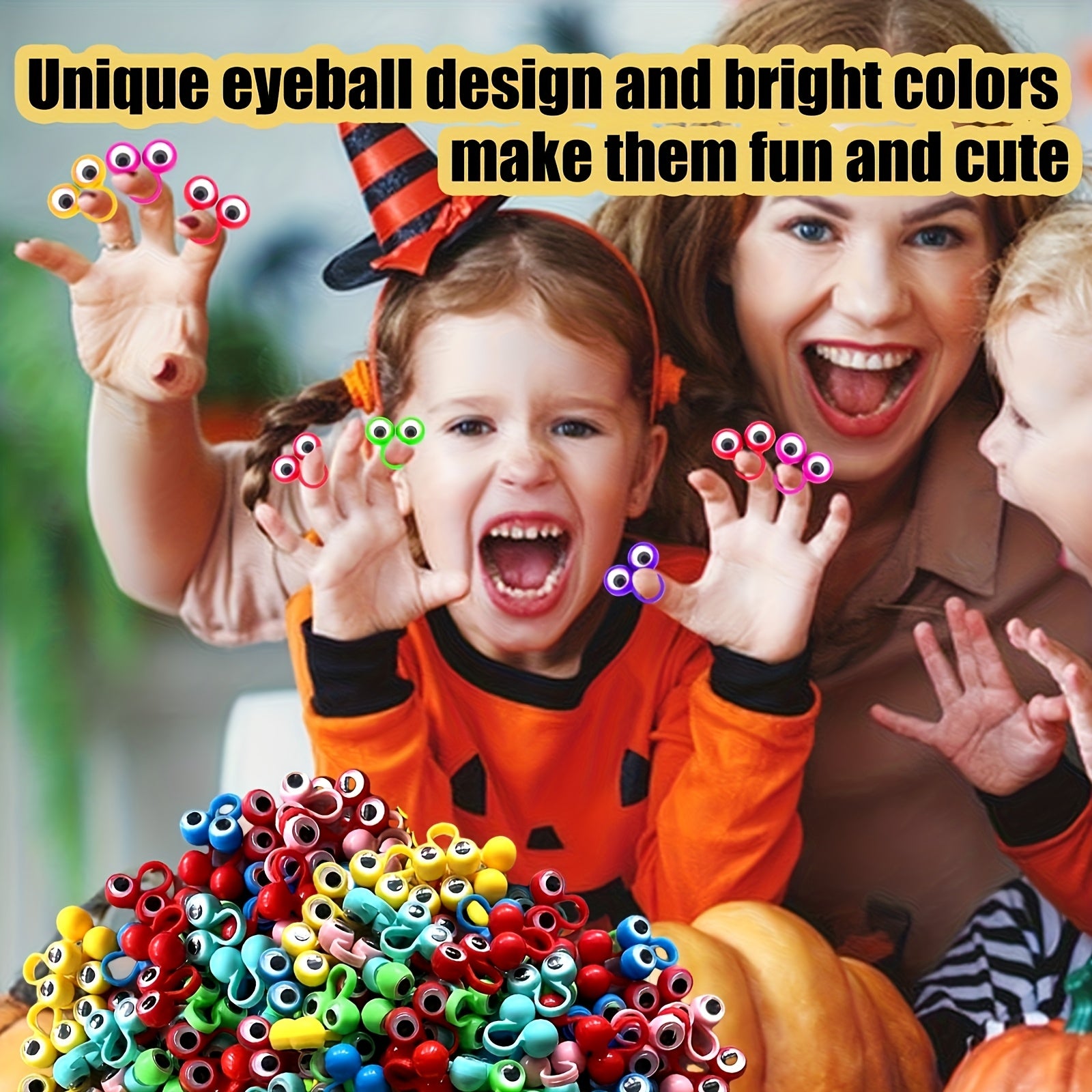 24pcs Big Eye Rings Eyeball Finger Puppets Interactive Party Favor
