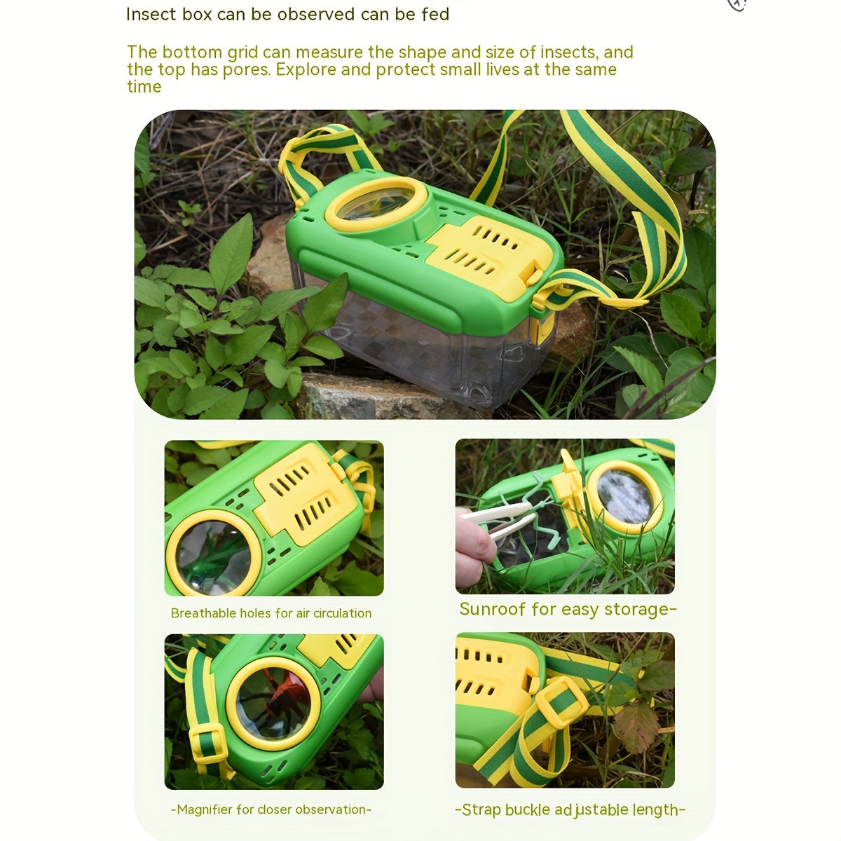 Outdoor Insect Observation Box with Magnifier Halloween Gift
