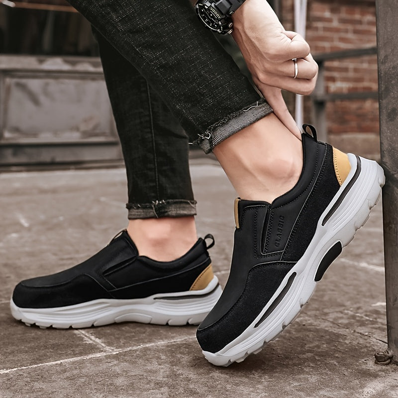 Men's Platform Loafers Comfort Slip On Casual Shoes