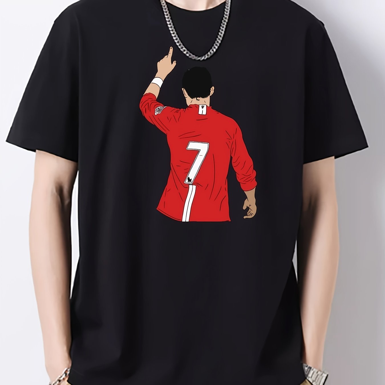 Creative Pattern Print Men's Graphic Cotton Crew Neck T-shirt