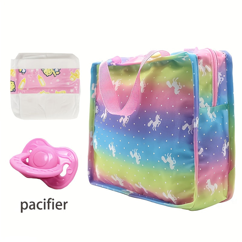 Doll Accessories Party Game Set Glasses Pacifier Rainbow Storage Bag