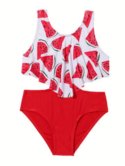 Watermelon Graphic 1pc Swimsuit for Toddler Girls