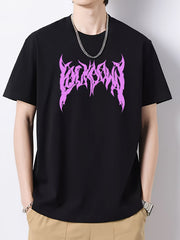 Men's Slim Fit T-shirt Creative Letters Print Spring Summer Top