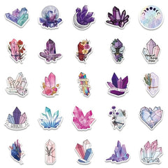 50 Pcs Boho Style Crystal Stickers Set Gem Vinyl Waterproof Decals