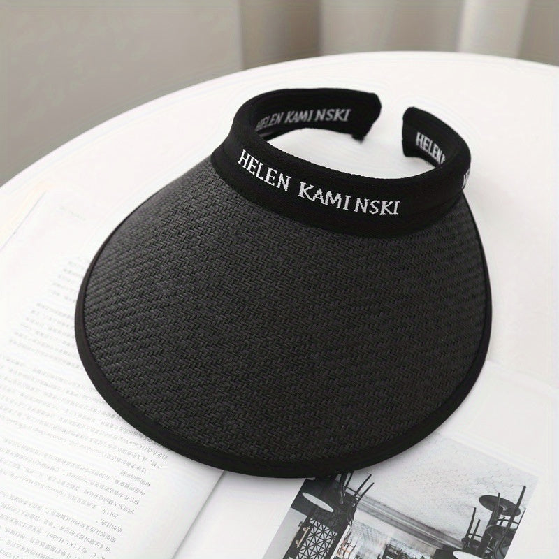 Straw Visor Hats Summer Sunscreen Travel Beach Hats UV Protection Sun Hats