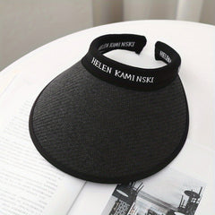 Straw Visor Hats Summer Sunscreen Travel Beach Hats UV Protection Sun Hats