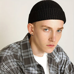 Unisex Knitted Solid Winter Beanie Hat Warm Bonnet Cap
